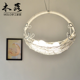 现代简约卧室吊灯创意铝丝鸟巢鸟窝鸡蛋个性温馨餐厅灯饰艺术灯具