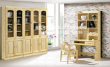 广州全实木松木家具订制定做书柜架带玻璃门自由组合五门简约储物