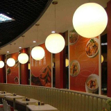 现代简约单头白色圆球玻璃吊灯服装店西餐厅咖啡厅阳台过道吊灯具