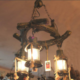 中式仿古个性创意复古树脂吊灯酒吧美式麻绳灯地中海工程咖啡厅灯