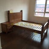 英伦儿童小屋1.35米床卯榫框架结构英伦儿童小屋橡木原木床实木床