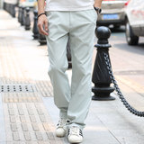弹力男士中老年大码工作长裤夏季超薄款亚棉麻宽松直筒休闲运动裤