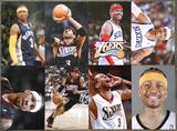 NBA全明星球星组合 科比詹姆斯乔丹艾弗森库里加内特 个人海报8张