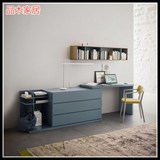 新款现代简约个性设计烤漆实用家用书桌办公桌写字台带抽屉柜定做