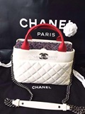 Chanel 16春夏新款 白色羊皮菱格 手提肩背 链条包包 A93270