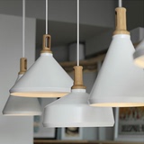 餐厅灯简约现代创意个性led吊灯宜家三头餐桌咖啡厅吧台实木灯具