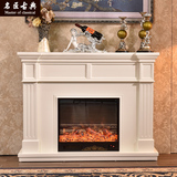 1.2米1.5米欧式壁炉白色实木壁炉装饰壁炉柜仿真火取暖壁炉芯