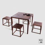 黑胡桃白蜡木现代简约新中式实木原木免漆餐桌椅茶桌方形可定制
