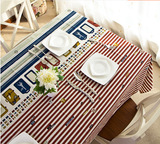 外贸美式地中海条纹桌布台布个性创意时尚卡通动漫方桌布英伦定制