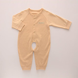 婴儿连体衣春秋哈衣0-3-6个月新生儿宝宝爬服夏外出纯棉有机彩棉