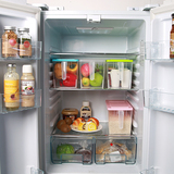 可叠加厨房收纳盒 塑料杂粮密封罐冰箱橱柜带盖食品储物盒