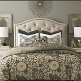美式软包布艺床双人床1.8米婚床法式欧式新古典后现代软床高背床