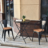 创意咖啡厅阳台桌椅组合三件套 室外折叠星巴克休闲露台户外桌椅