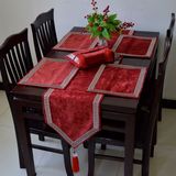 欧式美式新中式蓝色红色桌旗 新古典高档餐桌旗餐垫茶几桌旗桌布