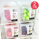 日本进口食物冰箱收纳盒食品盒塑料带盖整理保鲜盒水果蔬菜储物盒