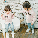 女童格子衬衫中长袖2016春秋装新款韩版休闲上衣儿童时尚衬衣外套