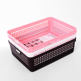 日本进口塑料收纳篮子长方形桌面收纳筐办公置物筐整理筐储物篮