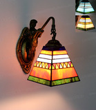 蒂凡尼欧式美人鱼壁灯地中海咖啡厅过道壁灯个性创意复古镜前灯具