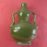老古董瓷器古玩瓷器清代绿釉双系葫芦瓶清代瓷器包老老窑瓷器