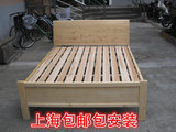 新品直销松木1.5实木床双人床单人1.2硬板架子出租房家用特价