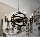 美式风格铁艺个性客厅灯餐厅卧室创意复古怀旧吊灯工业风蜡烛吊灯
