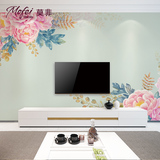 客厅卧室电视背景墙纸壁画3d无纺布壁纸现代简约无缝墙布花卉壁布