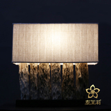 泰茉莉泰国进口原木创意手工台灯 东南亚自然风格卧室书房灯具