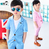童装英伦男童西装套装夏装新款韩版绅士短袖儿童小礼服两件套小孩