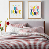 北欧儿童房装饰画彩色英文字母挂画卧室床头壁画小清新沙发墙画