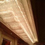 大型非标酒店工程水晶灯订制酒店宴会灯餐厅工程灯波浪形水晶灯