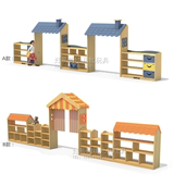 卡通造型组合柜 樟子松玩具柜 幼儿园储物柜儿童玩具柜实木柜子