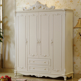 欧式雕花实木衣柜储物柜法式三门四门白色大衣柜衣橱卧室家具组合