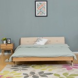 床 全实木日式muji风格橡木 简约现代创意1.51.8米单双人木头床