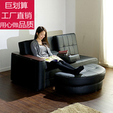 日式北欧小户型1.8客厅单人皮艺沙发组合折叠储物两用懒 人沙发床
