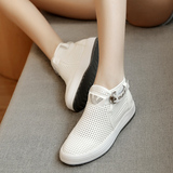 夏季2016新款韩版镂空透气小白鞋平跟运动白色平底休闲鞋百搭女鞋
