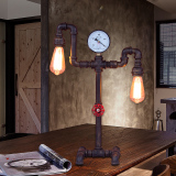 loft爱迪生工业复古风个性水管灯 咖啡厅装饰创意台灯吧台卧室灯