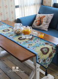 外贸 美式乡村 地中海 向日葵针织 提花桌旗吧台茶几盖巾