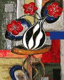 数字油画diy包邮 客厅抽象花瓶花卉新款淡彩手绘画 黑白花瓶40*50