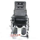 上海互邦互帮铝合金轮椅车HBL10手刹款折叠坐便餐桌老年残疾人