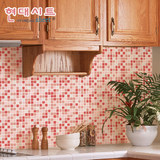 韩国PVC红色自粘墙纸 厨房浴室卫生间防水墙贴马赛克壁纸贴WPC-01