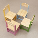 幼儿园课桌椅批发 儿童宝宝学习椅 实木彩色小椅子 培训活动椅