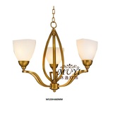 美式玻璃吊灯现代中式全铜吊灯简约美式乡村客厅卧室餐厅纯铜灯具