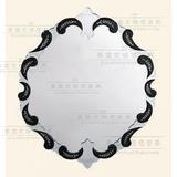 装饰镜 圆形镜子美式艺术镜浴室镜仿古玄关镜威尼斯镜新古典W0108