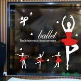 芭蕾舞女孩环保墙贴儿童卧室舞蹈房健身房幼儿园创意墙贴纸H117