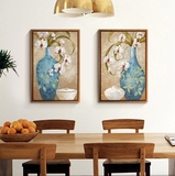 凝时创意-欧式装饰画 客厅沙发背景两联有框现代挂画背景墙画油画