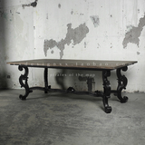 象形design进口法式复古做旧大型餐桌实木长方形餐桌欧式桌腿餐桌