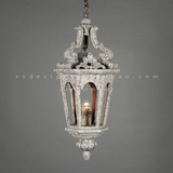象形design欧式复古做旧实木吊灯仿古白北欧做旧罗马式烛台吊灯