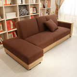 简易客厅小户型日式三人可折叠多功能储物宜家皮布艺沙发床现代