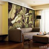 现代东南亚芭蕉树林油画客厅沙发卧室电视背景墙无缝壁纸壁画墙纸