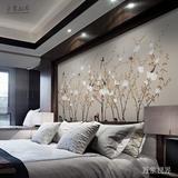 大型酒店客厅沙发卧室背景墙无缝无纺布壁纸壁画墙纸古典山水花鸟